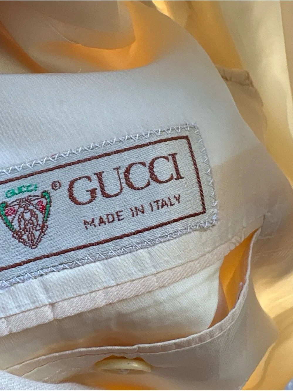 Gucci Ivory Double-Breasted Linen Sport Coat